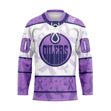 NHL Edmonton Oilers Special Lavender Â€“ Fight Cancer Hockey Jersey