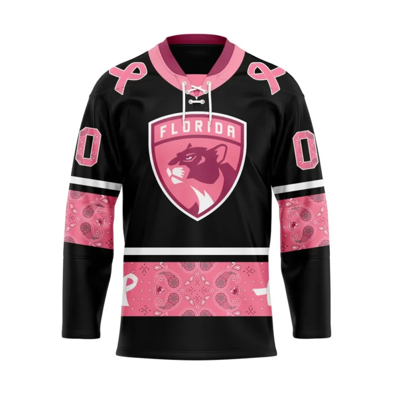 NHL Florida Panthers, Specialized Hockey Jerseys In Classic Style With Paisley! In October We Wear Pink Breast Cancer