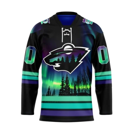 NHL Minnesota Wild Special Design With Northern Lights Hockey Jersey