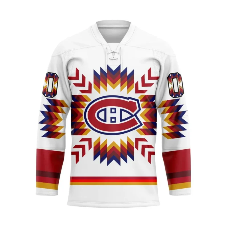 NHL Montreal Canadiens Special Design With Native Pattern Hockey Jersey