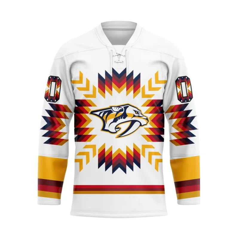 NHL Nashville Predators Special Design With Native Pattern Hockey Jersey