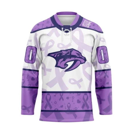 NHL Nashville Predators Special Lavender Â€“ Fight Cancer Hockey Jersey