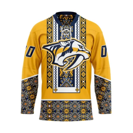 NHL Nashville Predators Personalized Native Design Hockey Jersey St2401