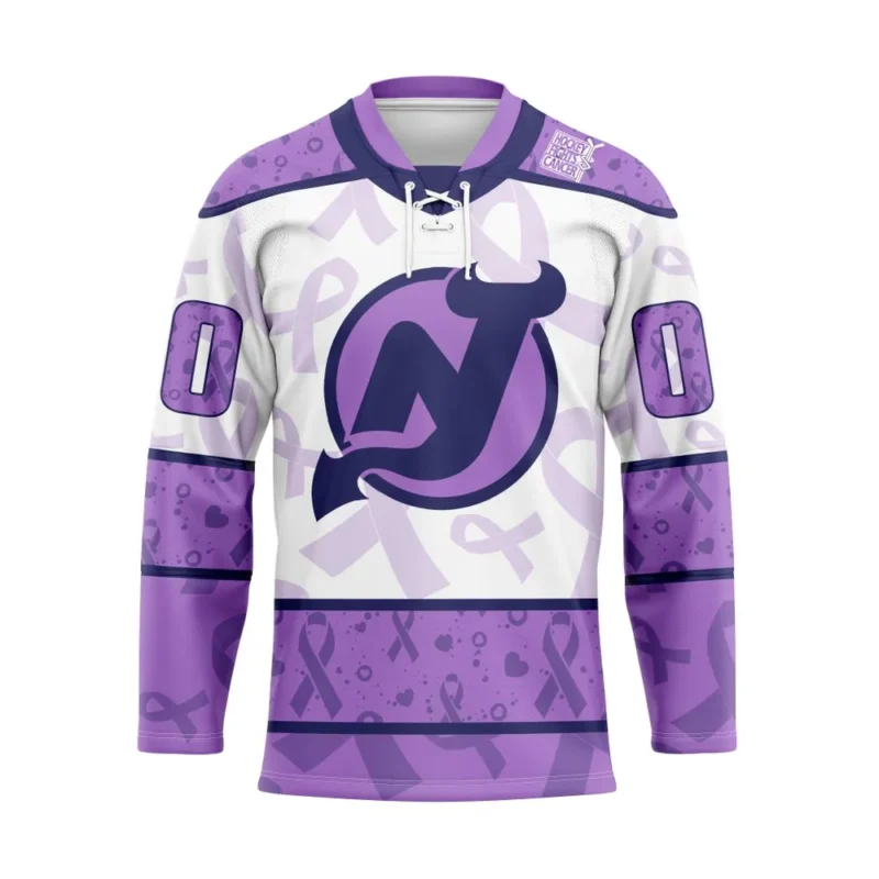 NHL New Jersey Devils Special Lavender Â€“ Fight Cancer Hockey Jersey