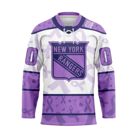 NHL New York Rangers Special Lavender Â€“ Fight Cancer Hockey Jersey