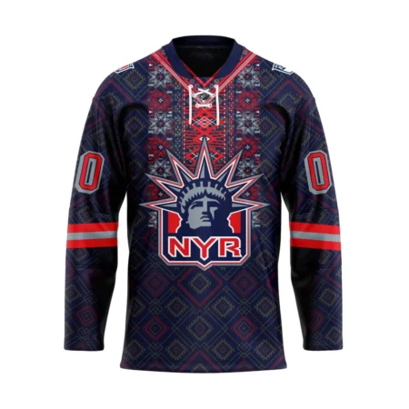 NHL New York Rangers Personalized Native Design Hockey Jersey St2401