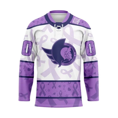 NHL Ottawa Senators Special Lavender Â€“ Fight Cancer Hockey Jersey