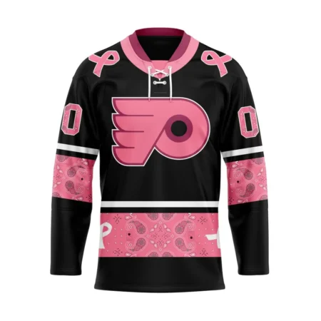 NHL Philadelphia Flyers, Specialized Hockey Jerseys In Classic Style With Paisley! In October We Wear Pink Breast Cancer