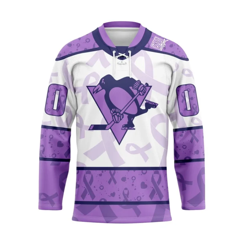 NHL Pittsburgh Penguins Special Lavender Â€“ Fight Cancer Hockey Jersey