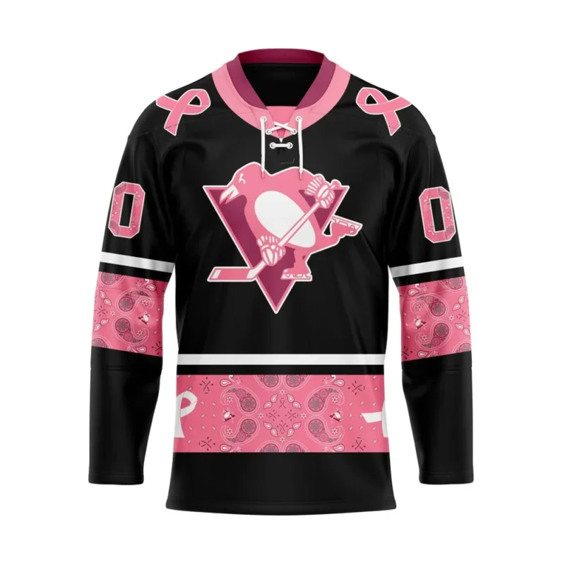 NHL Pittsburgh Penguins, Specialized Hockey Jerseys In Classic Style With Paisley! In October We Wear Pink Breast Cancer