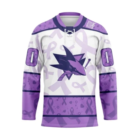 NHL San Jose Sharks Special Lavender Â€“ Fight Cancer Hockey Jersey