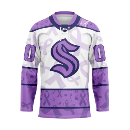 NHL Seattle Kraken Special Lavender Â€“ Fight Cancer Hockey Jersey