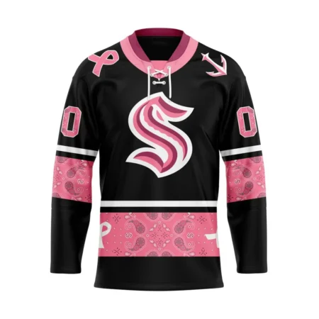 NHL Seattle Kraken, Specialized Hockey Jerseys In Classic Style With Paisley! In October We Wear Pink Breast Cancer