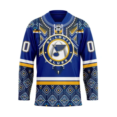 NHL St. Louis Blues Personalized Native Design Hockey Jersey St2401