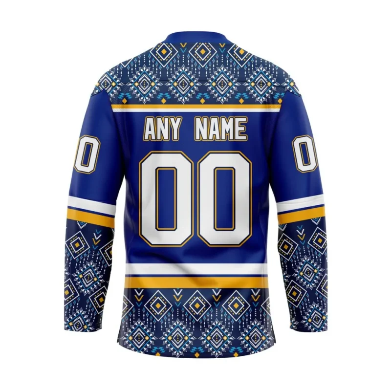 NHL St. Louis Blues Personalized Native Design Hockey Jersey St2401