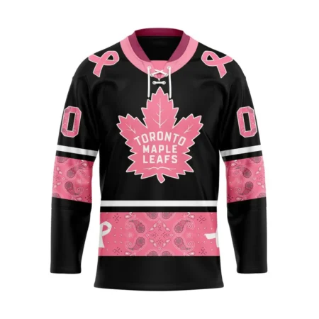 NHL Toronto Maple Leafs, Specialized Hockey Jerseys In Classic Style With Paisley! In October We Wear Pink Breast Cancer