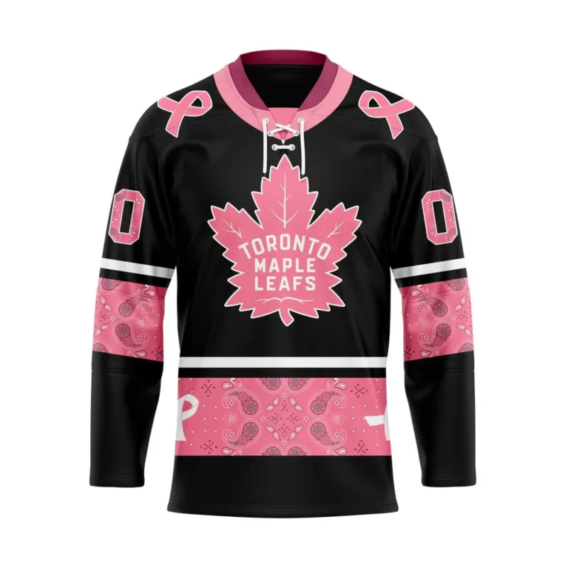 NHL Toronto Maple Leafs, Specialized Hockey Jerseys In Classic Style With Paisley! In October We Wear Pink Breast Cancer