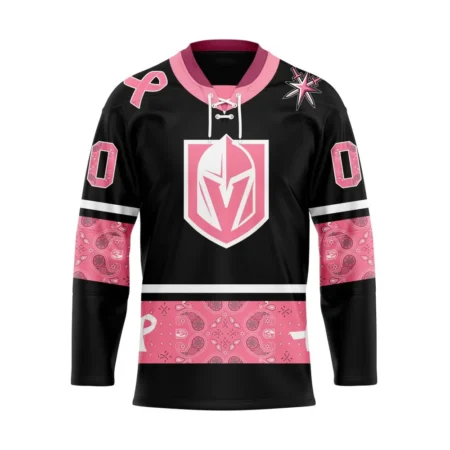 NHL Vegas Golden Knights, Specialized Hockey Jerseys In Classic Style With Paisley! In October We Wear Pink Breast Cancer