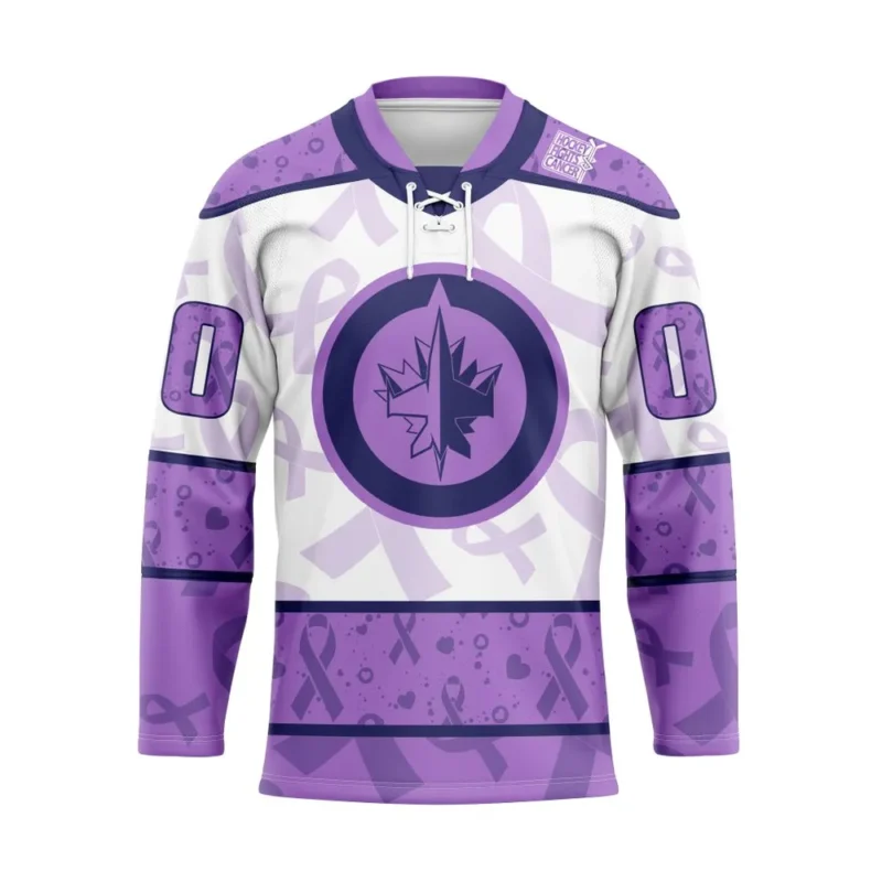 NHL Winnipeg Jets Special Lavender Â€“ Fight Cancer Hockey Jersey