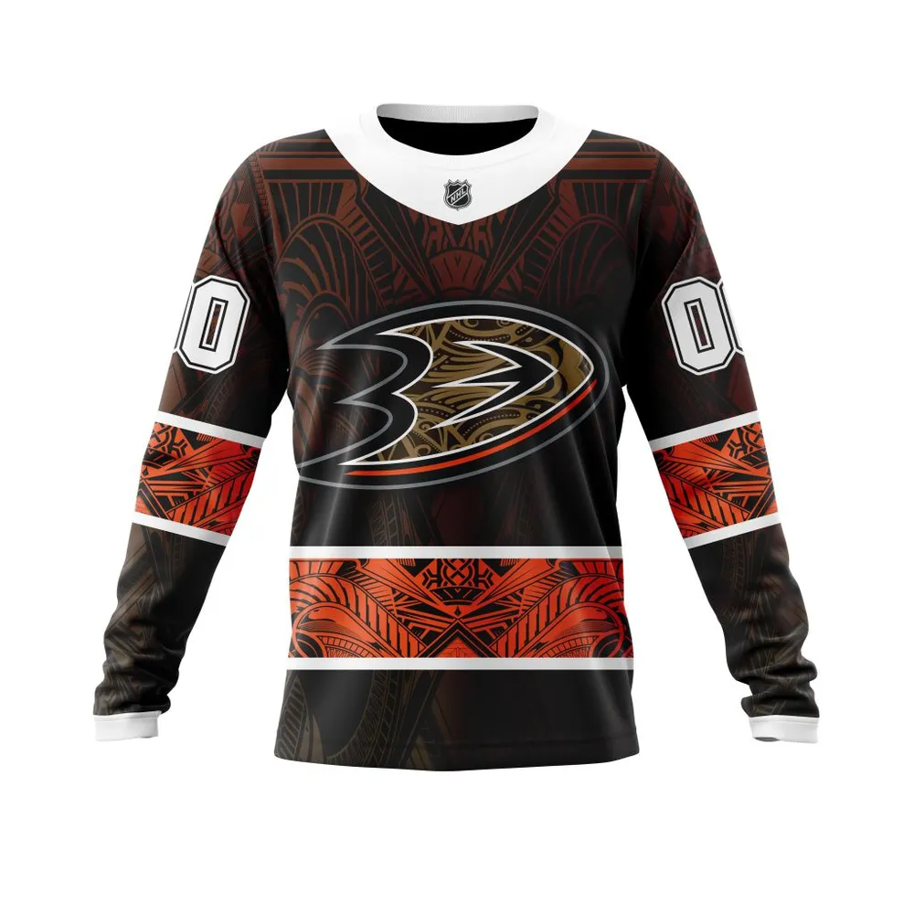 Anaheim Ducks | Specialized Native With Samoa Culture V0222 Long Sleeved Sweatshirt 