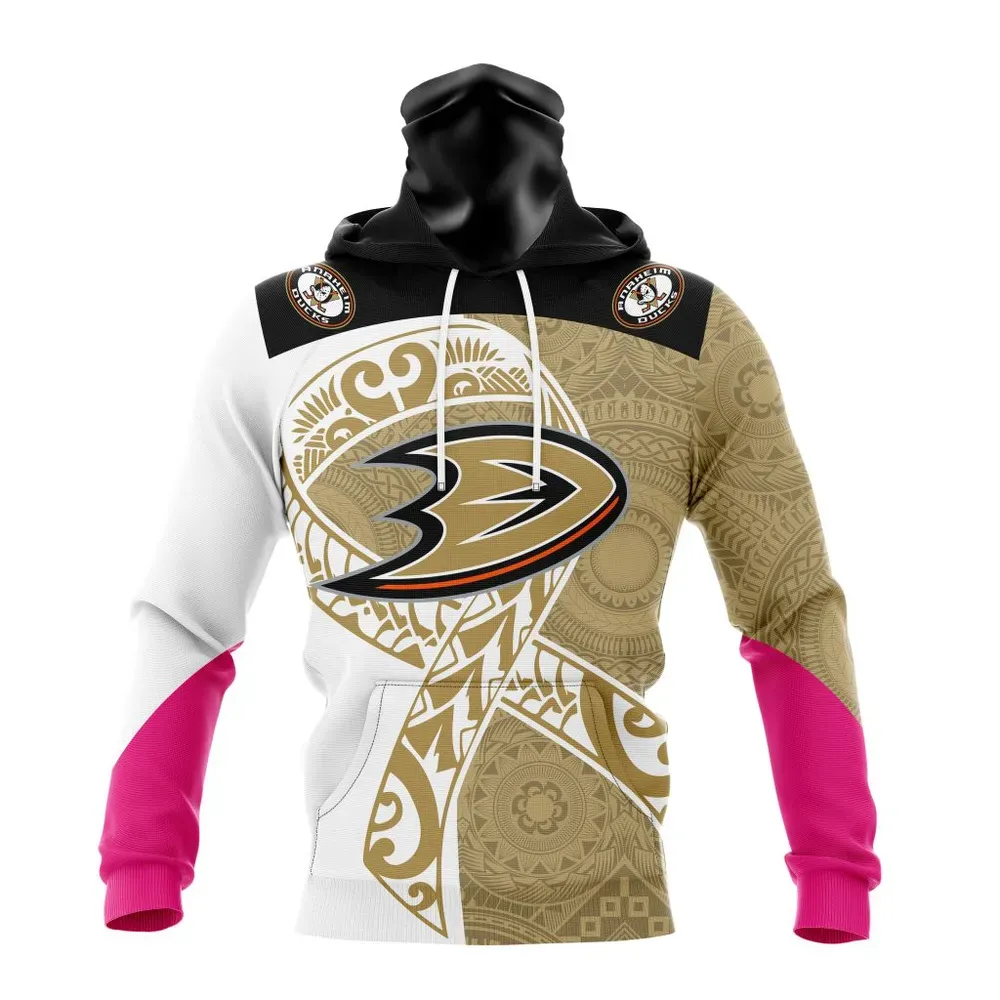 Anaheim Ducks | Specialized Samoa Fights Cancer Jersey Mask Hoodie