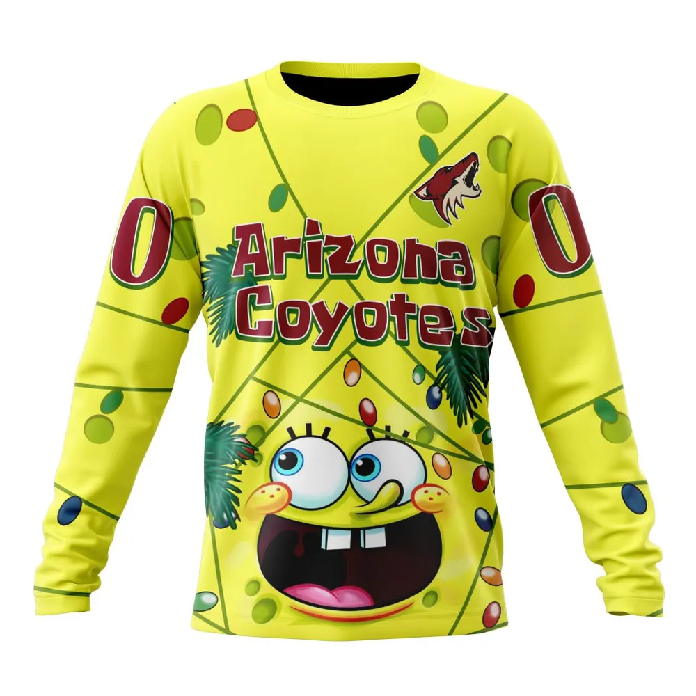 Arizona Coyotes | Specialized Jersey With Spongebob V0122 Long Sleeved Sweatshirt 