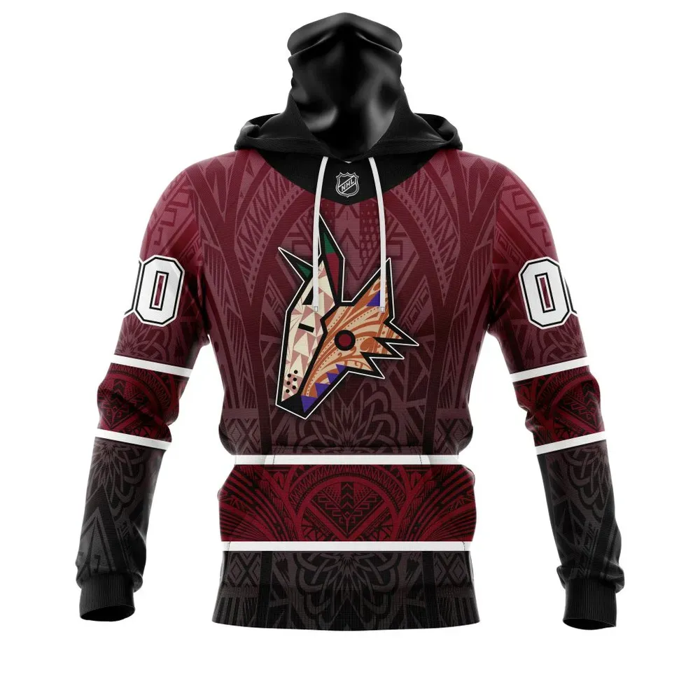 Arizona Coyotes | Specialized Native With Samoa Culture V0222 Mask Hoodie