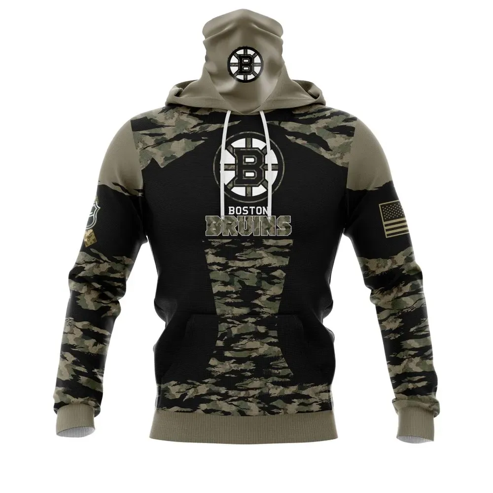 Boston Bruins | Honors Veterans And Military Members Mask Hoodie