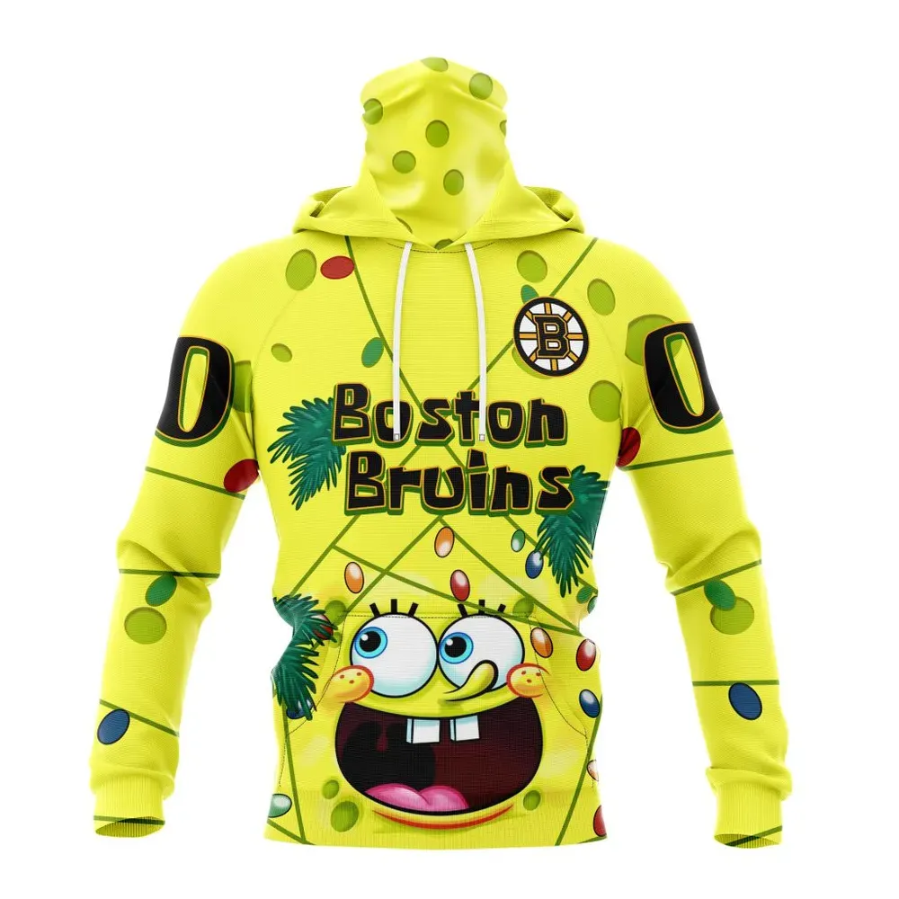 Boston Bruins | Specialized Jersey With Spongebob V0122 Mask Hoodie