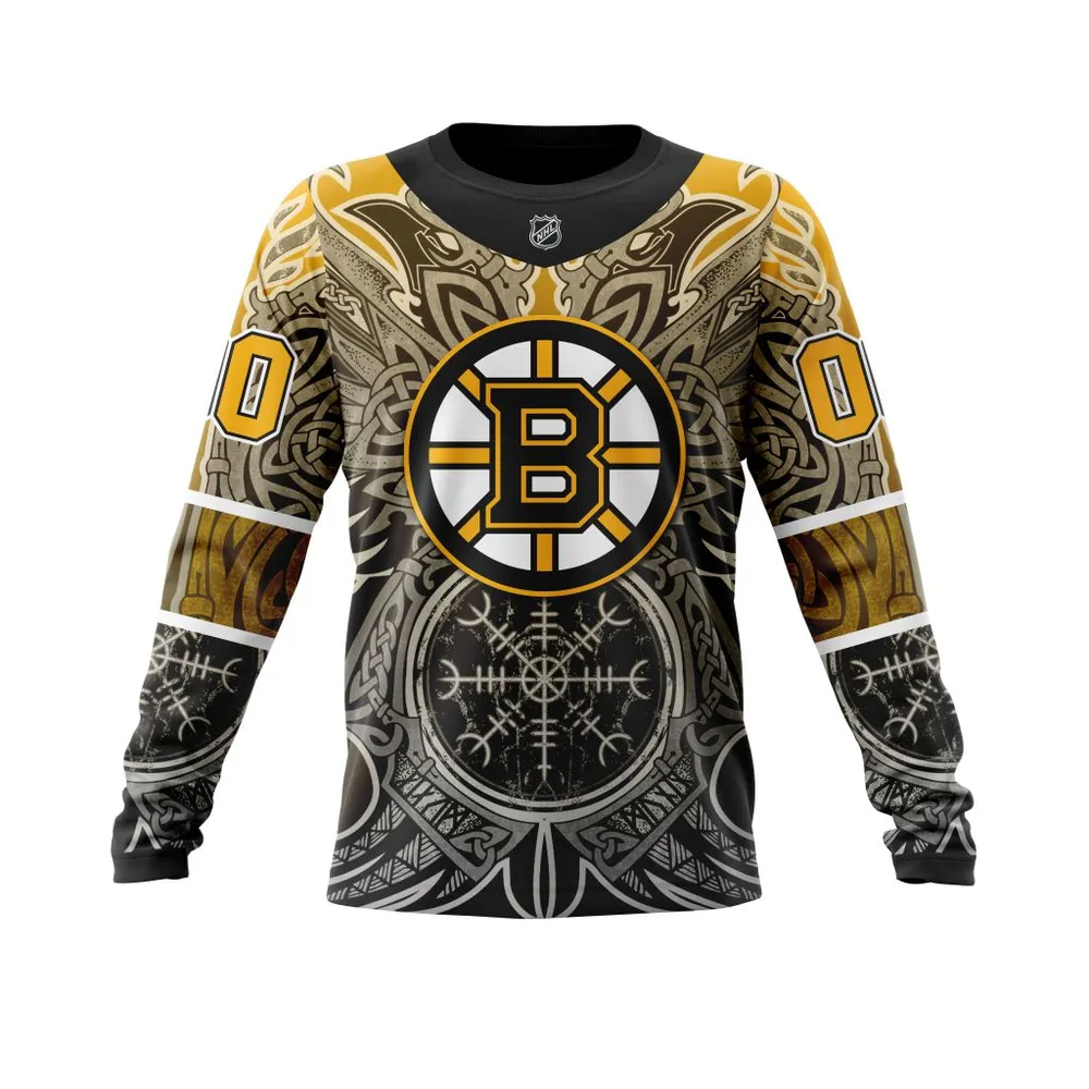 Boston Bruins | Specialized Norse Viking Symbols St2201 Long Sleeved Sweatshirt 