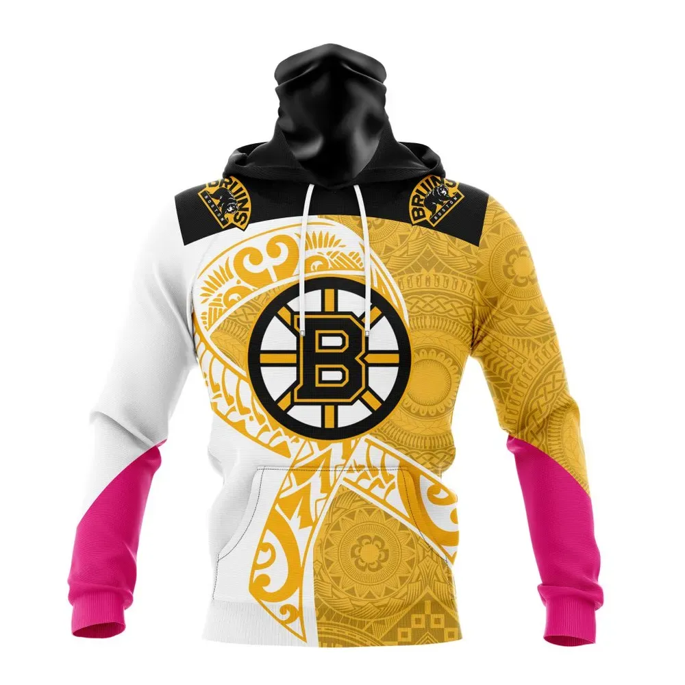 Boston Bruins | Specialized Samoa Fights Cancer Jersey Mask Hoodie