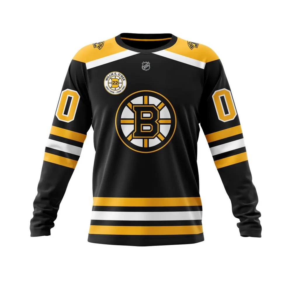 Boston Bruins Willie E. Oâ€™Ree Jersey Retirement | Personalized Name & Number Long Sleeved Sweatshirt 