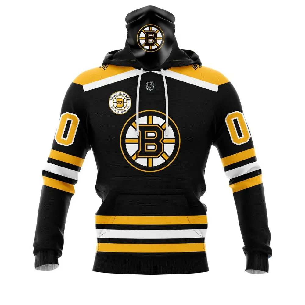 Boston Bruins Willie E. Oâ€™Ree Jersey Retirement | Personalized Name & Number Mask Hoodie