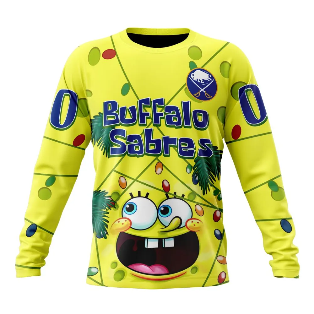 Buffalo Sabres | Specialized Jersey With Spongebob V0122 Long Sleeved Sweatshirt 