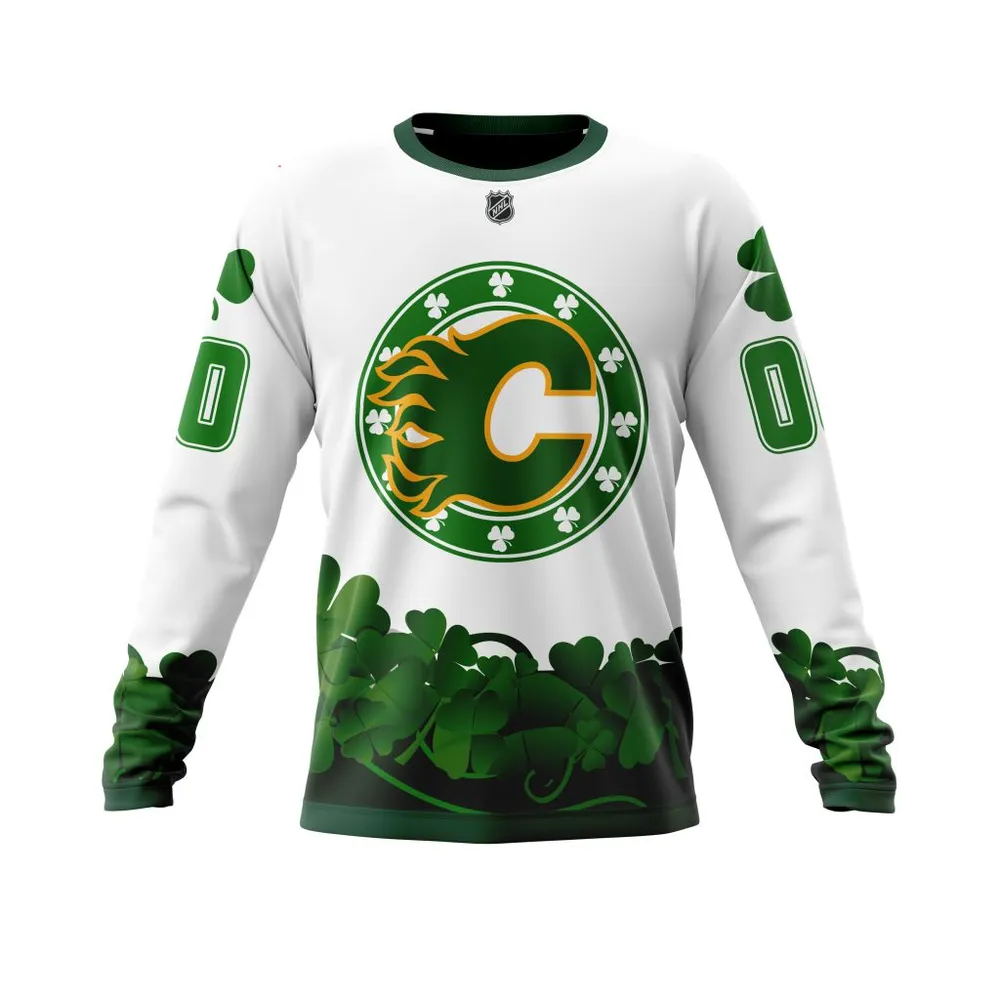 Calgary Flames | Happy St.Patrick Days Jersey V0522 Long Sleeved Sweatshirt 