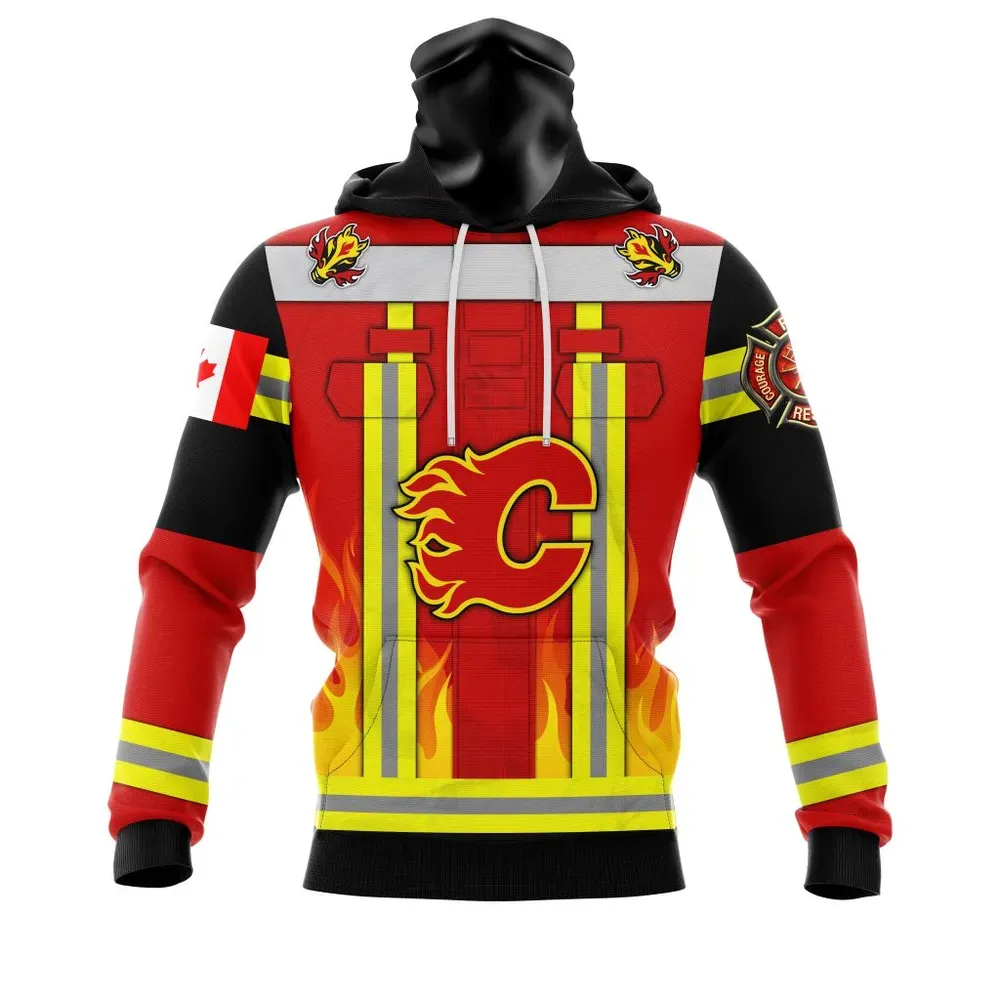 Calgary Flames Honnor Firefighter Uniform V0622 Mask Hoodie