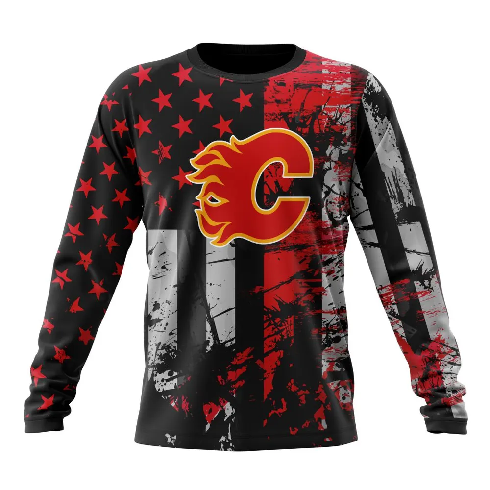 Calgary Flames Specialized Jersey For America Long Sleeved Sweatshirt 