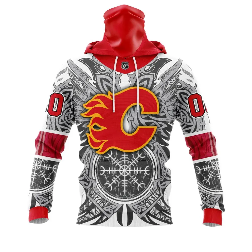 Calgary Flames | Specialized Norse Viking Symbols St2201 Mask Hoodie