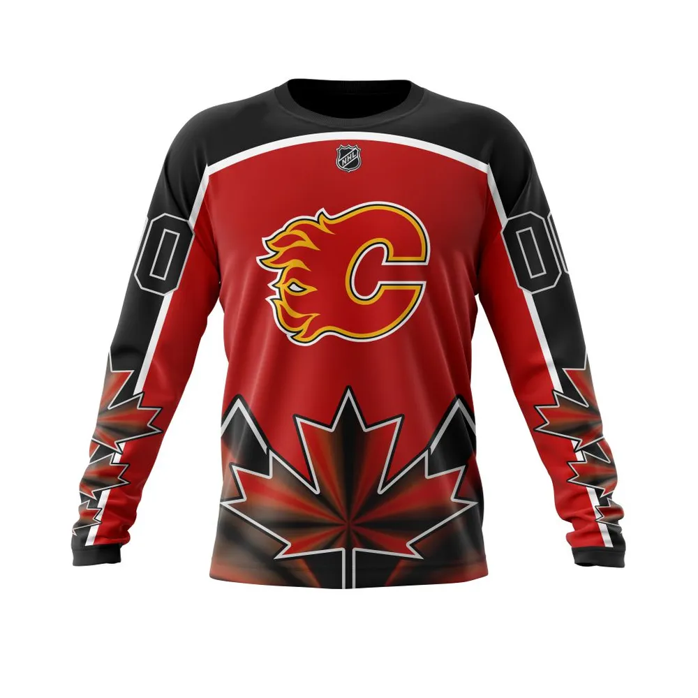 Calgary Flames | With Beloved Canada Maple Leafs V0122 Long Sleeved Sweatshirt 