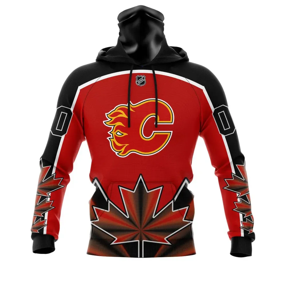 Calgary Flames | With Beloved Canada Maple Leafs V0122 Mask Hoodie