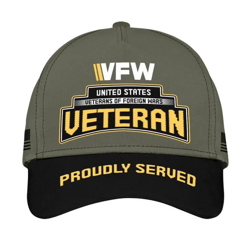 Proudly Served Veterans of Foreign Wars Veteran Baseball Cap All Over Print BLVTR11924BVFW