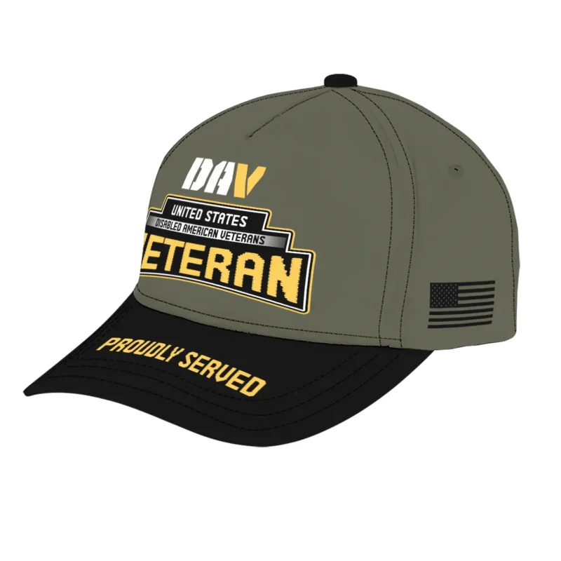 Proudly Served Disabled American Veterans Veteran Baseball Cap All Over Print BLVTR11924BDAV