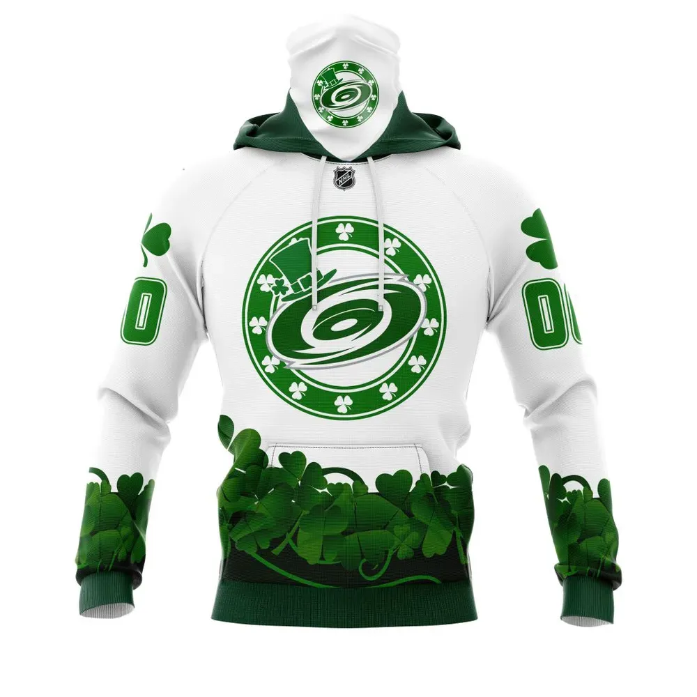 Carolina Hurricanes | Happy St.Patrick Days Jersey V0522 Mask Hoodie