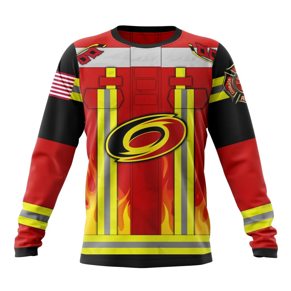 Carolina Hurricanes Honnor Firefighter Uniform V0622 Long Sleeved Sweatshirt 