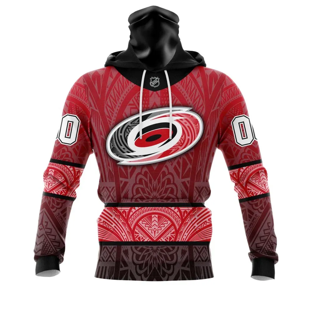 Carolina Hurricanes | Specialized Native With Samoa Culture V0222 Mask Hoodie