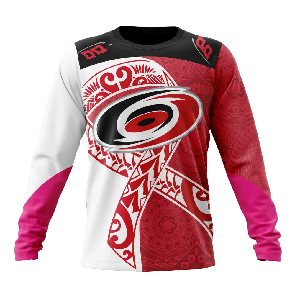 Carolina Hurricanes | Specialized Samoa Fights Cancer Jersey Long Sleeved Sweatshirt 