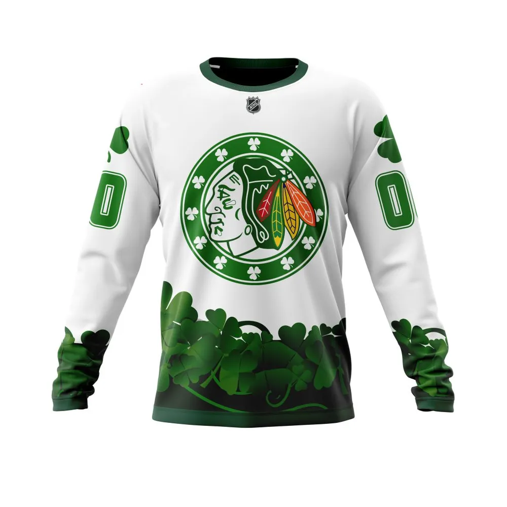 Chicago Blackhawks | Happy St.Patrick Days Jersey V0522 Long Sleeved Sweatshirt 