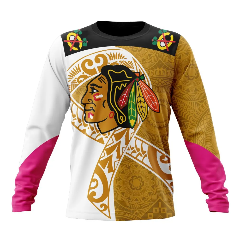 Chicago Blackhawks | Specialized Samoa Fights Cancer Jersey Long Sleeved Sweatshirt 