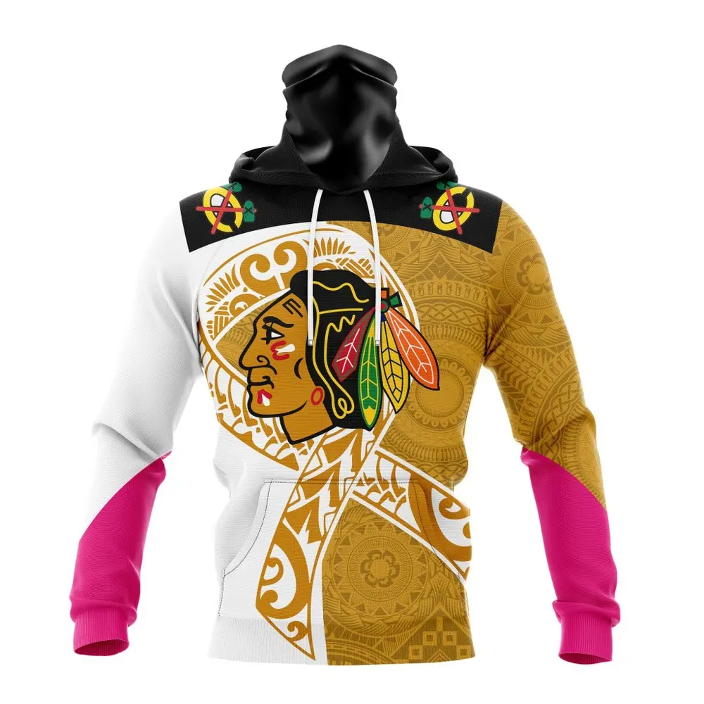 Chicago Blackhawks | Specialized Samoa Fights Cancer Jersey Mask Hoodie