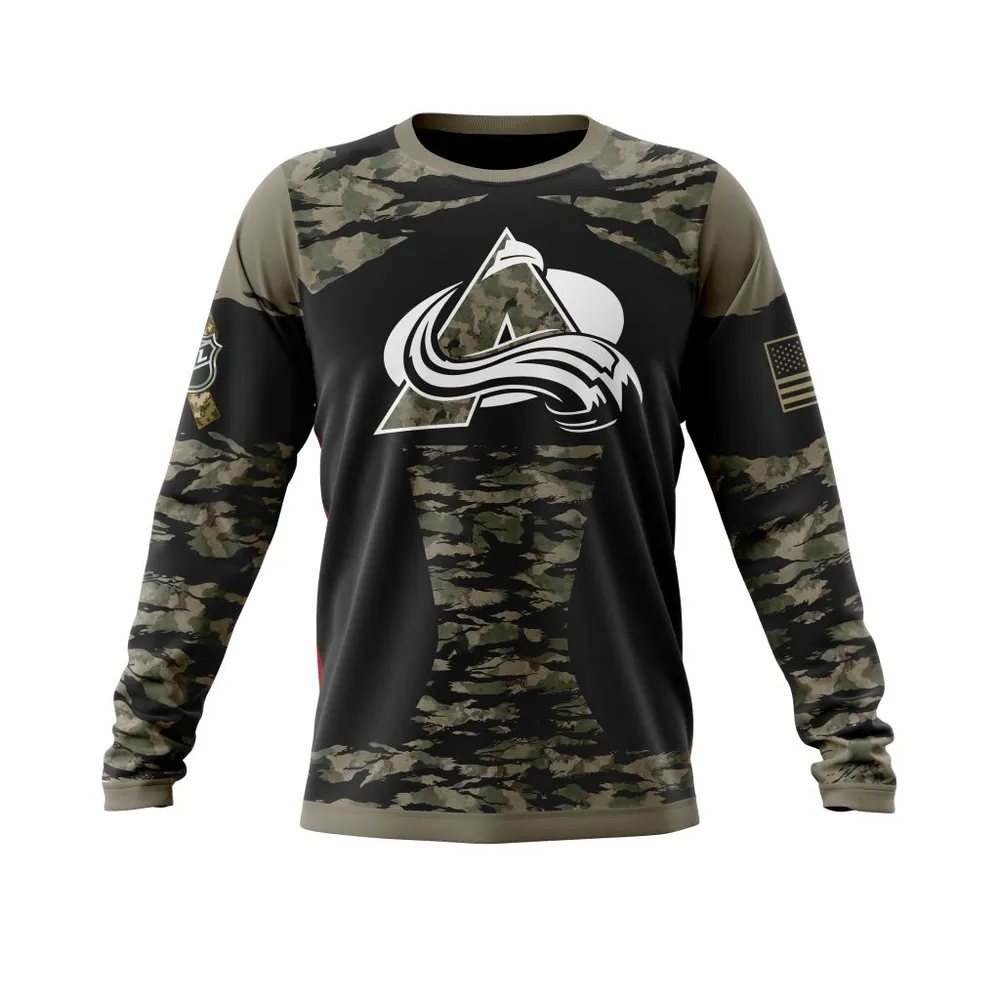 Colorado Avalanche | Honors Veterans And Military Members Long Sleeved Sweatshirt 